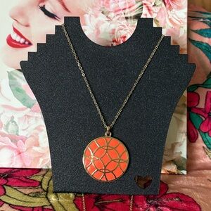 Trina Turk Necklace Gold and Orange Enamel NWOT